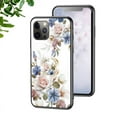 thumbnail image 1 of Allytech Tempered Glass Case Compatible with iPhone13 Pro for Girls Women,Fashion Flower Pattern Design Shockproof Case with Ring Holder for Apple iPhone 13 Pro 6.1 inch (white flower bush), 1 of 7