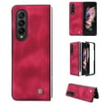 thumbnail image 1 of Allytech Thin PU Leather Case for Samsung Galaxy Z Fold 3 5G (2021), Lightweight Front PC Frame Anti-Scratch Foldable Folio Protective Case for Samsung Z Fold 3 (7.6 inch), Red, 1 of 7