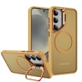 thumbnail image 1 of Allytech Translucent Case for Samsung Galaxy S24, [Fit for MagSafe] [Camera Kickstand] Shockproof Ultra Thin Anti-Fingerprint Scratch-Resistant Back Cover Support Wireless Charging - Orange, 1 of 7