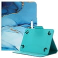 thumbnail image 1 of Allytech Universal 10 inch Tablet Case, Folio PU Leather Stand Shell Case with 4 Fixed Rings Wallet Case with Card Slots for Around 9.6"-10.5" inch Android/iOS/Windows Tablets, Blue Marble, 1 of 6