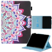 Allytech Universal 7" Tablet Case, Ultra Slim Lightweight Multi Angle Stand Folio Cover with Pencil Holder for Onn 7", RCA Voyager, Fire 7/Oasis, Lenovo, Google and More 6.5-7.5" Tablet,Manadala