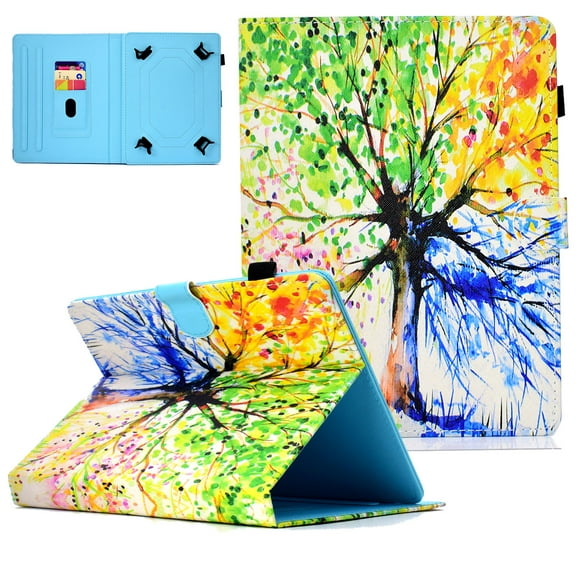 Allytech Universal Case for 7.5-8.5 inch Tablet, PU Leather Stand Cover for RCA,8.0" Fire HD 8,Galaxy Tab E 8.0/Tab A 8.0/Tab S2 8.0, iPad Mini 1/2/3/4 7.9" & Other 8" Tablets,Colorful Tree