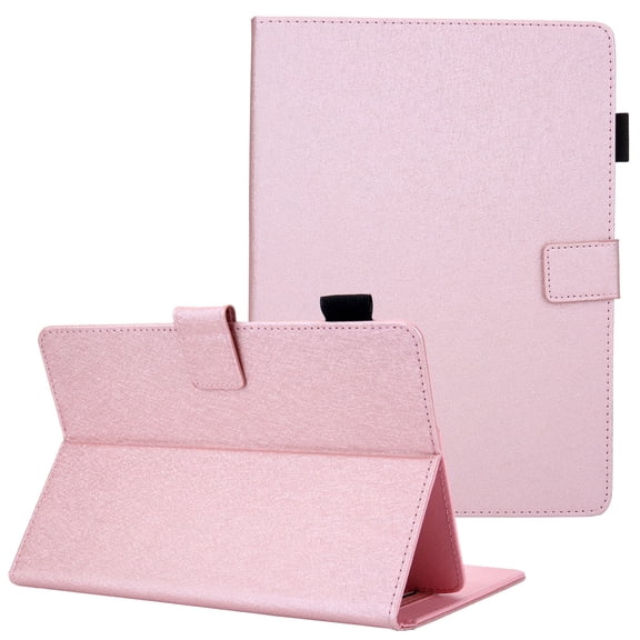 Allytech Universal Case for 8 Inch Tablet, Slim Fit PU Leather Flip Folio Stand Cover for iPad Mini, Galaxy Tab A /E 8.0, RCA Voyager, Fire HDX 8, Alcatel 3T and More 7.5-8.5 Inch Tablet, Rosegold