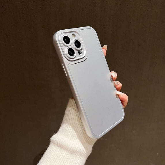 Allytech Upgrade iPhone 12 Pro Max Case, Slim Fit Shell Hybrid Skin-Feeling Shockproof Anti-Scratch Camera Lens Protective Bumper Phone Case for Apple iPhone 12 Pro Max - Silver