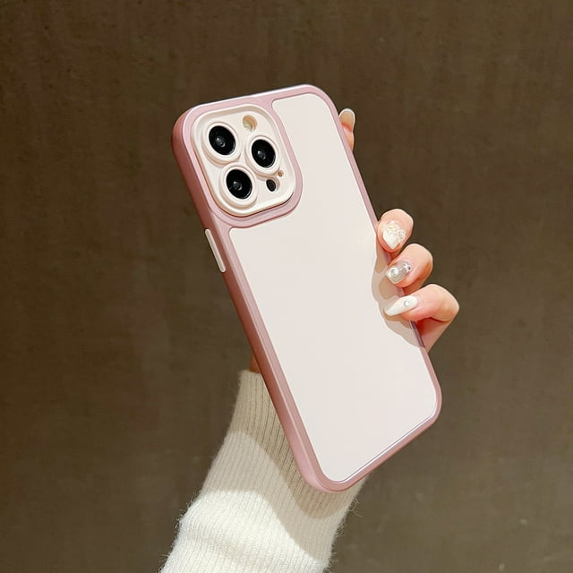 Allytech Upgrade iPhone 13 Case, Slim Fit Shell Hybrid Skin-Feeling Shockproof Anti-Scratch Camera Lens Protective Bumper Phone Case for Apple iPhone 13 - Pink