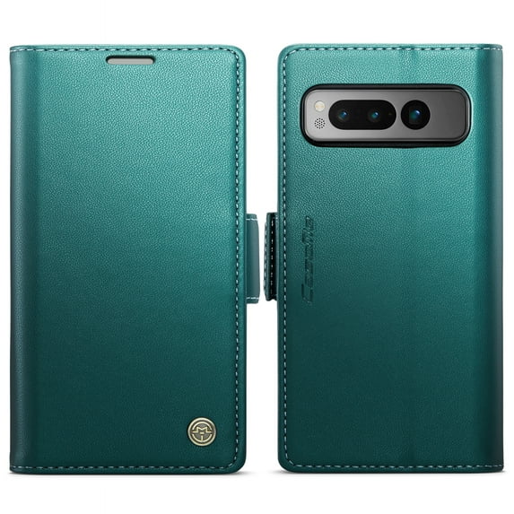 Allytech Vintage Leather Case for Google Pixel 9 Pro / Pixel 9 , Vintage Premium PU Leather Flip Folio Stand Shockproof Stand Protective Cards Business Type Phone Case Cover for Women Men, Green