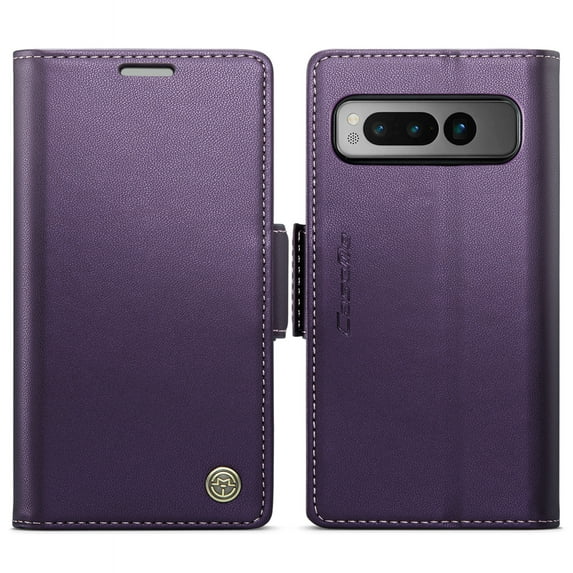 Allytech Vintage Leather Case for Google Pixel 9 Pro / Pixel 9 , Vintage Premium PU Leather Flip Folio Stand Shockproof Stand Protective Cards Business Type Phone Case Cover for Women Men, Purple