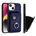 thumbnail image 1 of Allytech Wallet Case for Apple iPhone 15 Plus with Ring Holder Stand, Vintage Premium PU Leather 8 Cards Slots Shockproof Bumper Anti-Scratch Magnetic Closure Case Cover for iPhone 15 Plus,Blue, 1 of 6