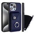 thumbnail image 1 of Allytech Wallet Case for Apple iPhone 16 Plus with Ring Holder Stand, Vintage Premium PU Leather 8 Cards Slots Shockproof Bumper Anti-Scratch Magnetic Closure Case Cover for iPhone 16 Plus,Blue, 1 of 6