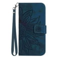 thumbnail image 1 of Allytech Wallet Case for Apple iPhone 17 Pro, Folio Embossed Floral PU Leather Kickstand Hand Strap Magnetic Snap Protective Case for iPhone 17 Pro, Inkblue, 1 of 8