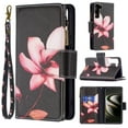thumbnail image 1 of Allytech Wallet Case Compatible with Samsung Galaxy S23 (6.1 inch) 2023, 9 Card Holder & Zipper Pocket PU Leather Anti-Shock Kickstand Case with Hand Strap for Galaxy S23 5G, Pink Floral, 1 of 5