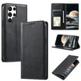 thumbnail image 1 of Allytech Wallet Case Compatible with Samsung Galaxy S23 Ultra, [Magnetic Closure] [Card Slots] [Kickstand Function] PU Leather Soft TPU Inner Shockproof Anti-Drop Protective Case - Black, 1 of 8