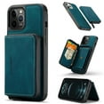 thumbnail image 1 of Allytech Wallet Case Compatible with iPhone 12 Pro Max Case 2020(6.7"), Premium Vegan Leather 3 ID Cash Credit Card Slots Carrying Pouch Phone Folio Stand Multipurpose Removable Zipper Case, Blue, 1 of 7