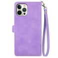 thumbnail image 1 of Allytech Wallet Case Compatible with iPhone 13 Pro , PU Leather Flip Case with Card Holders RFID Blocking Stand Shockproof TPU Inner Shell Phone Cover for iPhone 13 Pro,Purple, 1 of 8