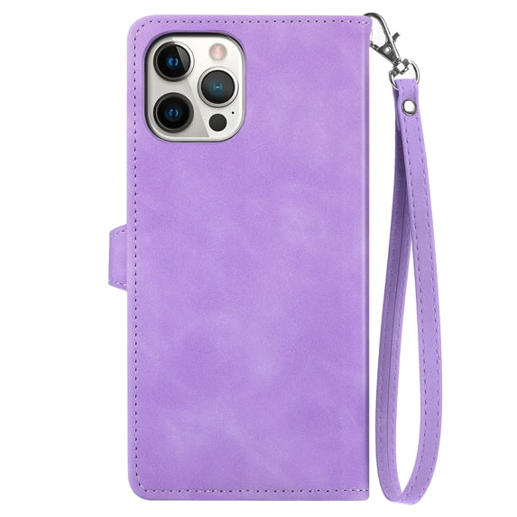 Allytech Wallet Case Compatible with iPhone 13 Pro , PU Leather Flip Case with Card Holders RFID Blocking Stand Shockproof TPU Inner Shell Phone Cover for iPhone 13 Pro,Purple