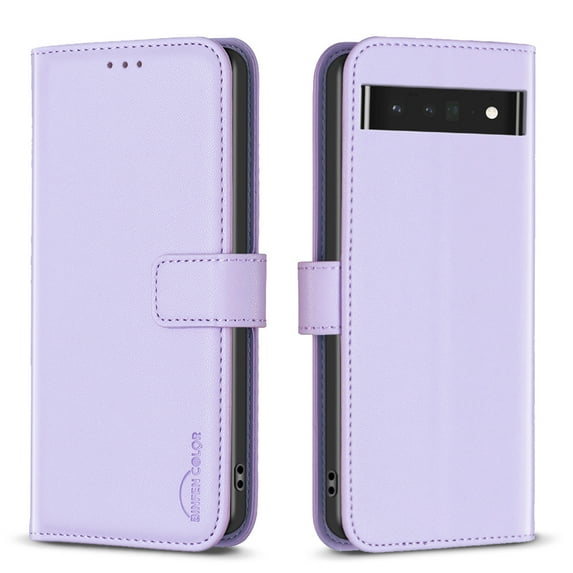 Allytech Wallet Case Cover for Google Pxiel 8 Pro 6.7" 2023, Premium PU Leather Vintage Cards Slots Magnetic Closure Flip Wallet Case for Google Pixel 8 Pro - Lightpurple