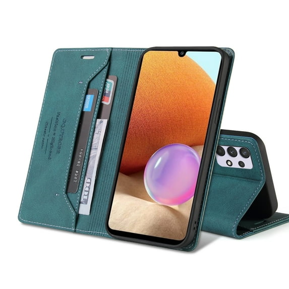 Allytech Wallet Case For Samsung Galaxy A32 4G, with RFID Blocking Card Slot Flip Folio Leather Case Kickstand Shockproof Protective Phone Cover For Samsung Galaxy A32 4G,Blue