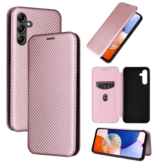 Allytech Wallet Case for Galaxy A15 5G, Premium PU Leather Flip Stand RFID Blocking Shockproof Protective Slim Cars Slots Phone Case Cover for Samsung Galaxy A15 5G, Pink