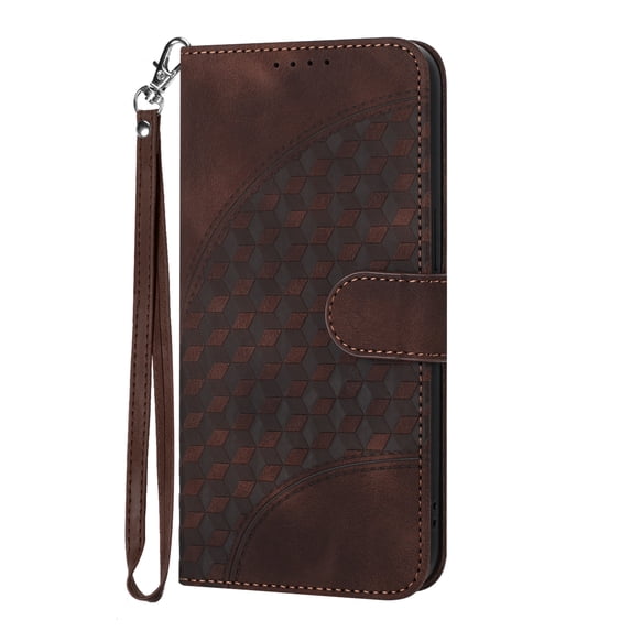 Allytech Wallet Case for Galaxy S20 FE/ Galaxy S20 Lite, 3D Geometric Lattice Slim PU Leather Folio Flip Kickstand Cards Slots Bumper Anti-Scratch Phone Case for Samsung Galaxy S20 FE 5G, Coffee
