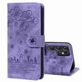 thumbnail image 1 of Allytech Wallet Case for Galaxy S22 Ultra, Synthetic Leather ID Cash Credit Card Slots Holder Embossed Clover Patterned PU Leather Kickstand For Samsung S22 Ultra 5G 6.8" 2022, Purple, 1 of 6