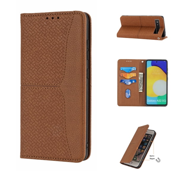 Allytech Wallet Case for Google Pixel 6A 6.1 inch,Shockproof Durable PU Leather Soft TPU Interior Magnetic Closure Folio Flip Kickstand ID Credit Card Slots Phone Cover with Wrist Strap,Brown