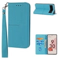 thumbnail image 1 of Allytech Wallet Case for Google Pixel 7 Pro, Flip Kickstand Card Slots Holder Magnetic Closure Removable Hand Strap PU Leather Soft TPU Scratch Resistant Case for Google Pixel 7 Pro 2022, Blue, 1 of 5