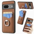 thumbnail image 1 of Allytech Wallet Case for Google Pixel 7, Weave Texture TPU Cards Holder Ring Holder Kickstand Shockproof Anti-Scratch Bumper Back Cover Case for Google Pixel 7 - Brown, 1 of 1