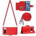 thumbnail image 1 of Allytech Wallet Case for Google Pixel 8 Pro with Card Cash Slots, Luxury Premium PU Leather Kickstand Shoulder Strap Lanyard Shockproof Anti-Fall Full Body Protective Flip Shell - Red, 1 of 8