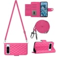 thumbnail image 1 of Allytech Wallet Case for Google Pixel 8 Pro with Card Cash Slots, Luxury Premium PU Leather Kickstand Shoulder Strap Lanyard Shockproof Anti-Fall Full Body Protective Flip Shell - Rose, 1 of 8