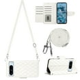 thumbnail image 1 of Allytech Wallet Case for Google Pixel 8 Pro with Card Cash Slots, Luxury Premium PU Leather Kickstand Shoulder Strap Lanyard Shockproof Anti-Fall Full Body Protective Flip Shell - White, 1 of 8