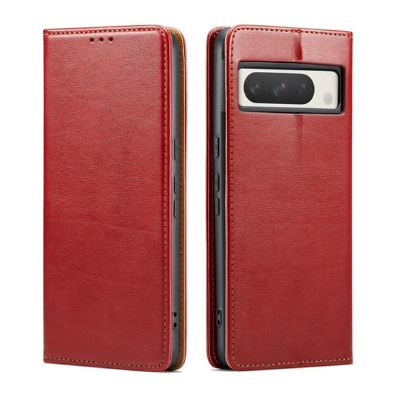 Allytech Wallet Case for Google Pixel 8a, Vintage  PU Leather Magnetic Closure PU Leather Flip Folio Stand Cards Holders Shockproof Phone Case for Google Pixel 8a - Red