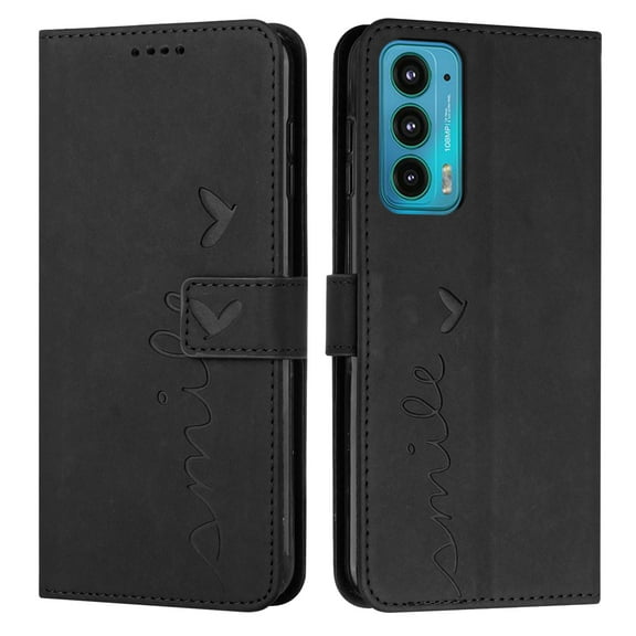 Allytech Wallet Case for Moto Edge 20 6.7" - Premium PU Leather Folio Stand Shockproof Protective Cards Slots Holder Magnetic Closure Wallet Cover Shell for Moto Edge 20 - Black