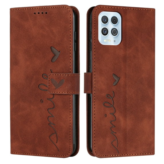 Allytech Wallet Case for Moto Edge S 6.7" - Premium PU Leather Folio Stand Shockproof Protective Cards Slots Holder Magnetic Closure Hand Wrist Wallet Cover Shell for Moto Edge S 2021 - Brown