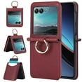 thumbnail image 1 of Allytech Wallet Case for Motorola Razr 40 Ultra with Ring, Hidden Credit Card Slots, Secure Finger Grip, Luxury PU Leather, Thin Shockproof Cover for Motorola Razr 40 Ultra - Winered, 1 of 6