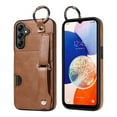 thumbnail image 1 of Allytech Wallet Case for Samsung Galaxy A14 5G, [Card Slot] [Ring Buckle] [Adjustable Wristband with Snap Buckles] Premium PU Leather Kickstand Shockproof Case Cover for Women Men - Brown, 1 of 10