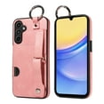 thumbnail image 1 of Allytech Wallet Case for Samsung Galaxy A15, [Card Slot] [Ring Buckle] [Adjustable Wristband with Snap Buckles] Premium PU Leather Kickstand Shockproof Case Cover for Women Men - Pink, 1 of 10