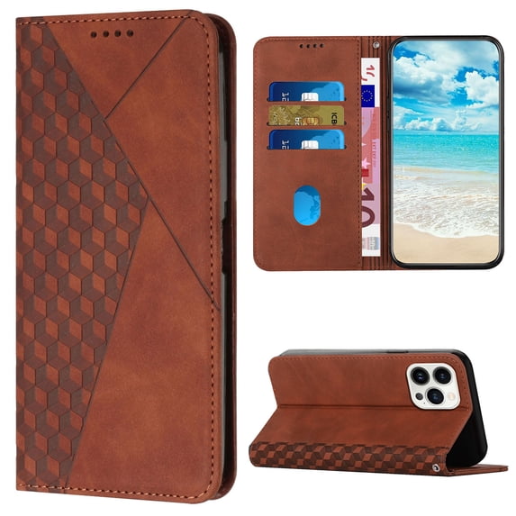 Allytech Wallet Case for Samsung Galaxy A16 5G with Card Cash Slots & Kickstand, Luxury PU Leather Soft TPU Inner Shockproof Anti-Fall Magnetic Closure Slim Case for Samsung Galaxy A16 5G, Brown
