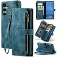 thumbnail image 1 of Allytech Wallet Case for Samsung Galaxy A16 5G, Card Slots + Cash Slot + Zipper Pocket Large Capacity PU Leather Case with Hand Strap, [All-Round Shockproof] Wireless Charging Kickstand Case, Blue, 1 of 9