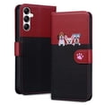 thumbnail image 1 of Allytech Wallet Case for Samsung Galaxy A25 5G with Cute Cartoon Pattern, 3 Card Slots + 1 Cash Slot + Wrist Strap, Premium PU Leather Stand Magnetic Clasp Shockproof Protective Case, Black, 1 of 8
