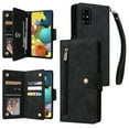 thumbnail image 1 of Allytech Wallet Case for Samsung Galaxy A32 5G 6.5" Phone (Not Galaxy A32 4G) - Cash Credit Card Slots Holder Folio Flip Cover Magnetic Hard Case Zipper Wallet Case for Samsung Galaxy A32 5G - Black, 1 of 8