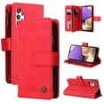 thumbnail image 1 of Allytech Wallet Case for Samsung Galaxy A32 5G 6.5-inch Phone (Not fit A32 4G) - Folio Flip Cover Kickstand Multiple Cards Holders Cash Pocket Zipper Wallet Case with Hand Wrist Shoulder Strap - Red, 1 of 6