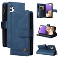 thumbnail image 1 of Allytech Wallet Case for Samsung Galaxy A32 5G 6.5-inch Phone (Not fit A32 4G) - Folio Flip Cover Kickstand Multiple Cards Holders Cash Pocket Zipper Wallet Case with Hand Wrist Shoulder Strap - Blue, 1 of 6