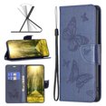 thumbnail image 1 of Allytech Wallet Case for Samsung Galaxy A35, [2 Card Slots] [Cash Pocket] Kickstand PU Leather [Butterflies Embossed Pattern] Case, Magnetic Clasp Shockproof Protective Stylish Shell, Blue, 1 of 5