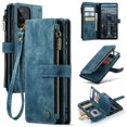 thumbnail image 1 of Allytech Wallet Case for Samsung Galaxy A53 5G, Card Slots + Cash Slot + Zipper Pocket Large Capacity PU Leather Case with Hand Strap, [All-Round Shockproof] Wireless Charging Kickstand Case, Blue, 1 of 10