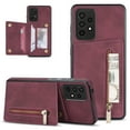 thumbnail image 1 of Allytech Wallet Case for Samsung Galaxy A53 5G, Premium PU Leather Zipper Cash Pocket Cards Holder Kickstand Feature Scratch Resistant Drop Protection Wallet Cover for Samsung Galaxy A53 5G - Winered, 1 of 7