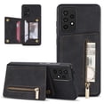 thumbnail image 1 of Allytech Wallet Case for Samsung Galaxy A53 5G, Premium PU Leather Zipper Cash Pocket Cards Holder Kickstand Feature Scratch Resistant Drop Protection Wallet Cover for Samsung Galaxy A53 5G - Black, 1 of 7