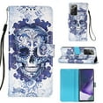 thumbnail image 1 of Allytech Wallet Case for Samsung Galaxy Note 20 Ultra, 3D Pattern Design PU Leather Folding Stand Protection Cards Holder Anti-scratch TPU Bumper Flip Cover for Galaxy Note 20 Ultra, Skull, 1 of 10
