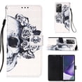 thumbnail image 1 of Allytech Wallet Case for Samsung Galaxy Note 20 Ultra, 3D Pattern Design PU Leather Folding Stand Protection Cards Holder Anti-scratch TPU Bumper Flip Cover for Galaxy Note 20 Ultra, Skull Rose, 1 of 10
