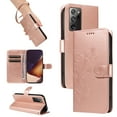 thumbnail image 1 of Allytech Wallet Case for Samsung Galaxy Note 20 Ultra, PU Leather Butterfly Embossed Slim Flip Cover for Girls Women Shockproof Cards Holder Hand Wrist Phone Case for Galaxy Note 20 Ultra - Rosegold, 1 of 8