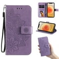 thumbnail image 1 of Allytech Wallet Case for Samsung Galaxy S20 Ultra 6.9" 2020, Premium Folio PU Leather Flip [Card Slots][Magnetic Closure][Hand Strap] Embossed Floral Purse Case for Galaxy S20 Ultra 5G, Purple, 1 of 7